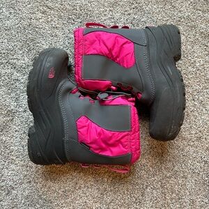 The North Face Girls Pink and Gray Winter Boots